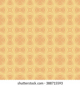 Seamless pattern with symmetric geometric ornament. Ornamental texture. Abstract background. Abstract repeated wallpaper. Vector illustration