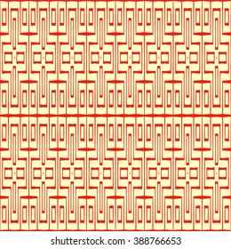 Seamless pattern with symmetric geometric ornament. Ornamental texture. Abstract background. Abstract repeated wallpaper. Vector illustration