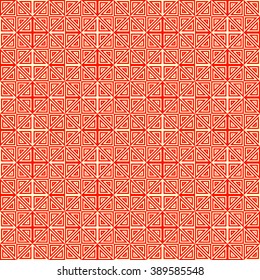 Seamless pattern with symmetric geometric ornament. Striped abstract background. Abstract repeated triangles wallpaper. Vector illustration