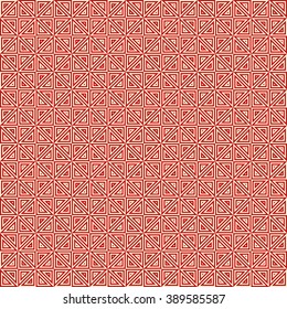 Seamless pattern with symmetric geometric ornament. Striped abstract background. Abstract repeated triangles wallpaper. Vector illustration