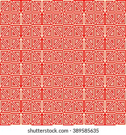 Seamless pattern with symmetric geometric ornament. Striped abstract background. Abstract repeated triangles wallpaper. Vector illustration