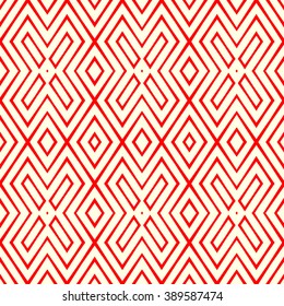 Seamless pattern with symmetric geometric ornament. Ornamental abstract background. Abstract repeated wallpaper. Vector illustration