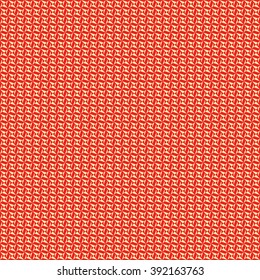 Seamless pattern with symmetric geometric ornament. Striped red white abstract background. Abstract repeated wallpaper. Vector illustration 