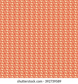 Seamless pattern with symmetric geometric ornament. Polygons  red white abstract background. Geometrical figures abstract. Abstract repeated wallpaper. Vector illustration 