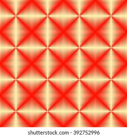 Seamless pattern with symmetric geometric ornament. Polygons red white abstract background. Geometrical figures abstract. Abstract repeated wallpaper. Vector illustration