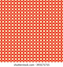 Seamless pattern with symmetric geometric ornament. Polygons red white abstract background. Geometrical figures abstract. Abstract repeated wallpaper. Vector illustration