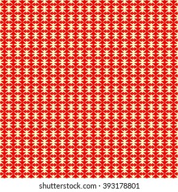 Seamless pattern with symmetric geometric ornament. Polygons red white abstract background. Geometrical figures abstract. Abstract repeated wallpaper. Vector illustration