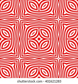 Seamless pattern with symmetric geometric ornament. Ornamental mosaic texture. Kaleidoscope abstract background. Vector illustration