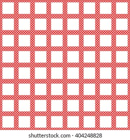 Seamless pattern with symmetric geometric ornament. Red white circles abstract background. Abstract repeated spheres wallpaper. Vector illustration