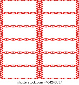 Seamless pattern with symmetric geometric ornament. Red white circles abstract background. Abstract repeated spheres wallpaper. Vector illustration