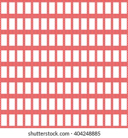 Seamless pattern with symmetric geometric ornament. Red white circles abstract background. Abstract repeated spheres wallpaper. Vector illustration