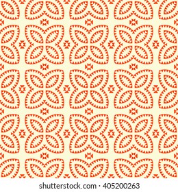 Seamless pattern with symmetric geometric ornament. Triangles and polygons abstract background. Abstract repeated figures wallpaper. Summer gamma. Vector illustration