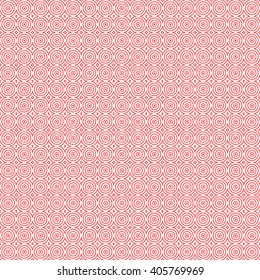 Seamless pattern with symmetric geometric ornament. Red white triangles and polygons abstract background. Abstract repeated figures wallpaper. Vector illustration