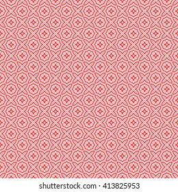 Seamless pattern with symmetric geometric ornament. Ornamental mosaic texture. Kaleidoscope abstract background. Vector illustration
