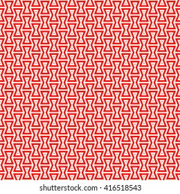 Seamless pattern with symmetric geometric ornament. Abstract repeated stylized hourglasses wallpaper. Vector illustration
