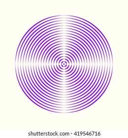 Patrón sin problemas con adorno geométrico simétrico. Fondo abstracto de líneas redondeadas violeta púrpura. Papel tapiz con efecto de ilusión óptico 3d. Ilustración del vector
