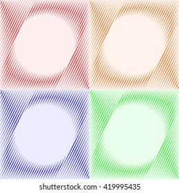 Seamless pattern with symmetric geometric ornament. Color sharp lines stylized lights abstract background. 3d optical illusion effect wallpaper. Vector illustration