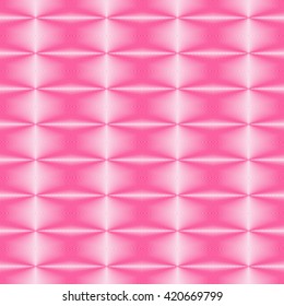 Seamless pattern with symmetric geometric ornament. Bright pink white sharp lines abstract background. 3d optical illusion effect wallpaper. Vector illustration