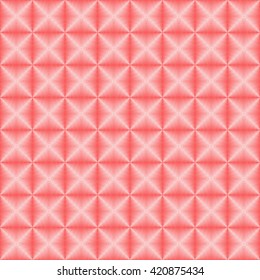 Seamless pattern with symmetric geometric ornament. Bright red white sharp lines abstract background. 3d optical simulation effect wallpaper. Vector illustration
