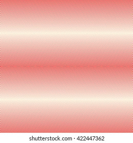 Seamless pattern with symmetric geometric ornament. Bright red white sharp lines abstract background. 3d optical faux effect wallpaper. Vector illustration