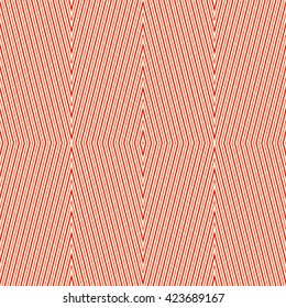 Seamless pattern with symmetric geometric ornament. Zigzag abstract background. Thin and thick red lines wallpaper. Vector illustration