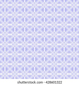 Seamless pattern with symmetric geometric ornament. Blue sharp lines, triangles and diamond shaped spheres abstract background. Optical illusion effect wallpaper. Vector illustration
