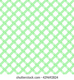 Seamless pattern with symmetric geometric ornament. Green sharp lines abstract background. Optical illusion effect grill wallpaper. Vector illustration.