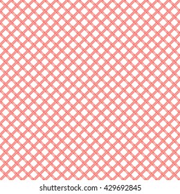 Seamless pattern with symmetric geometric ornament. Red sharp lines abstract background. Optical illusion effect grill wallpaper. Vector illustration.