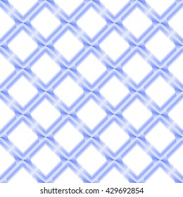 Seamless pattern with symmetric geometric ornament. Blue sharp lines abstract background. Optical illusion effect grill wallpaper. Vector illustration.