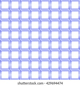 Seamless pattern with symmetric geometric ornament. Blue sharp lines abstract background. Optical illusion effect grill wallpaper. Vector illustration.