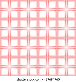 Seamless pattern with symmetric geometric ornament. Red sharp lines abstract background. Optical illusion effect grill wallpaper. Vector illustration.