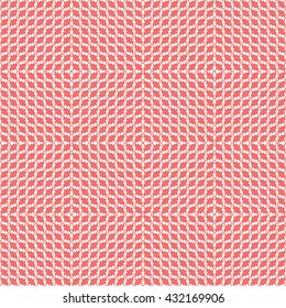 Seamless pattern with symmetric geometric ornament. Red curve abstract background. Ornament picture wallpaper. Vector illustration