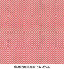 Seamless pattern with symmetric geometric ornament. Red curve abstract background. Ornament picture wallpaper. Vector illustration