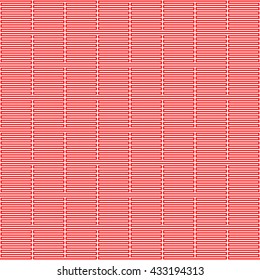 Seamless pattern with symmetric geometric ornament. Red curve abstract background. Ornament picture wallpaper. Vector illustration