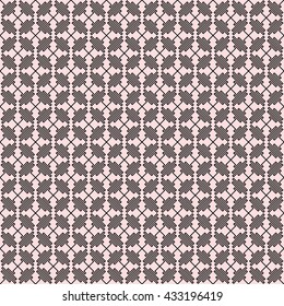 Seamless pattern with symmetric geometric ornament. Black curve abstract background. Ornament picture wallpaper. Vector illustration