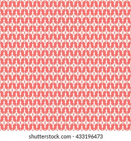 Seamless pattern with symmetric geometric ornament. Red curve abstract background. Ornament picture wallpaper. Vector illustration