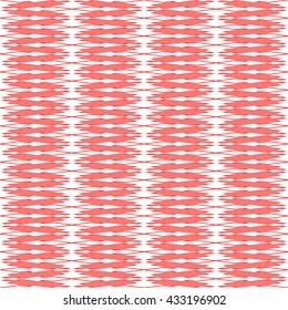Seamless pattern with symmetric geometric ornament. Red curve abstract background. Ornament picture wallpaper. Vector illustration