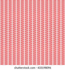 Seamless pattern with symmetric geometric ornament. Red curve abstract background. Ornament picture wallpaper. Vector illustration