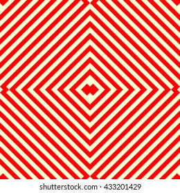 Seamless pattern with symmetric geometric ornament. Red lines abstract background. Ornament picture wallpaper. Vector illustration
