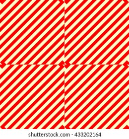 Seamless pattern with symmetric geometric ornament. Red lines abstract background. Striped picture wallpaper. Vector illustration