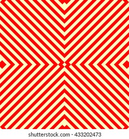Seamless pattern with symmetric geometric ornament. Red lines abstract background. Ornament picture wallpaper. Vector illustration
