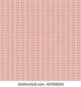 Seamless pattern with symmetric geometric ornament. Striped red abstract background. Repeated stylized squares wallpaper. Vector illustration