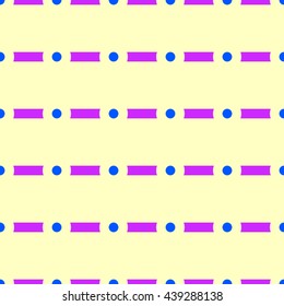 Seamless pattern with symmetric geometric ornament. Color strokes and dots abstract background. Repeated blocks wallpaper. Vector illustration