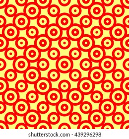 Seamless pattern with symmetric geometric ornament. Ripples abstract background. Repeated circles wallpaper. Vector illustration