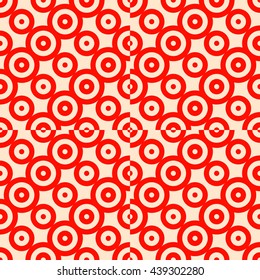 Seamless pattern with symmetric geometric ornament. Ripples abstract background. Repeated circles wallpaper. Vector illustration