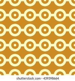 Seamless pattern with symmetric geometric ornament. Grill abstract background. Repeated circles wallpaper. Vector illustration