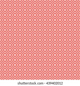 Seamless pattern with symmetric geometric ornament. Grill abstract background. Repeated circles wallpaper. Vector illustration