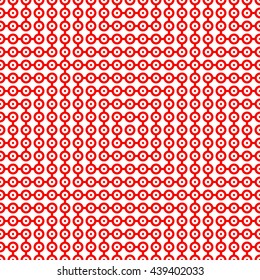 Seamless pattern with symmetric geometric ornament. Grill abstract background. Repeated circles wallpaper. Vector illustration