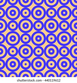 Seamless pattern with symmetric geometric ornament. Ripples abstract background. Repeated circles wallpaper. Vector illustration