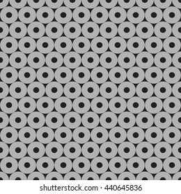 Seamless pattern with symmetric geometric ornament. Abstract repeated circles background. Grill wallpaper. Vector illustration